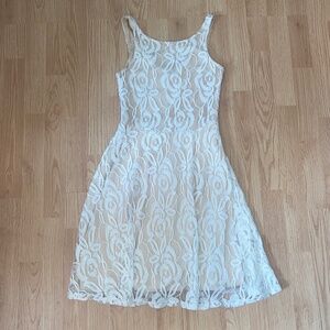 Philosophy Ivory Lace Overlay Sleeveless Fit and Flare Mini Dress Size XS